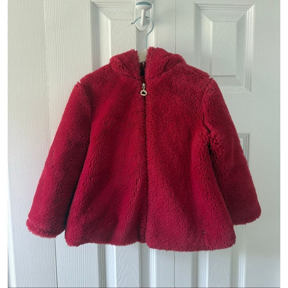 Mayoral 24 Months Baby Girl Plush Faux Fur Hooded Zipper Coat Jacket